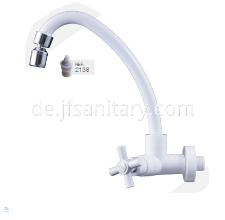 Gooseneck Swivel Spout Abs White Sink Tap